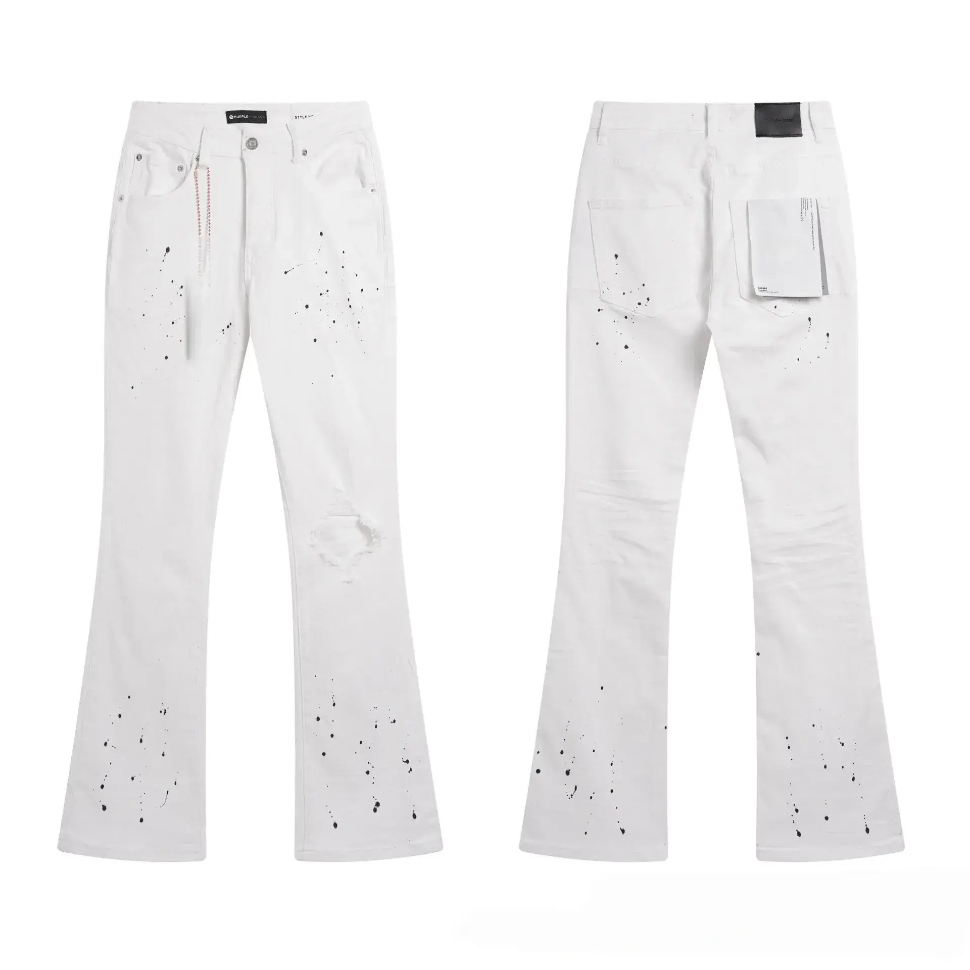 2026 New Model Mens Designer Purple Jean Fashion Ripped Joggers Baggy Wide Leg Denims For Man Black Hip Hop Distressed Flared Pants High Qualit Z26090 - view 4