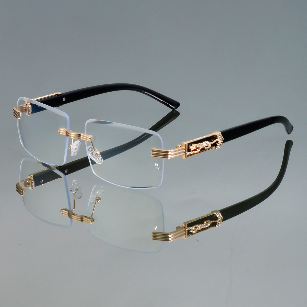 2026 New Designer Fashionable Square-framed Sunglasses For Men And Women Retro Leopard Head Metal European Style Trendy Sunglasses
