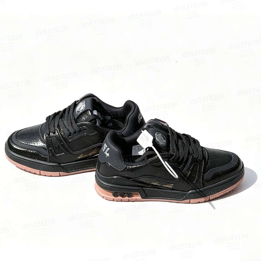 VUTITDN Retro Black & Gum Sole Sneakers, Comfortable Glossy Casual Shoes for All-Day Wear dh119255.