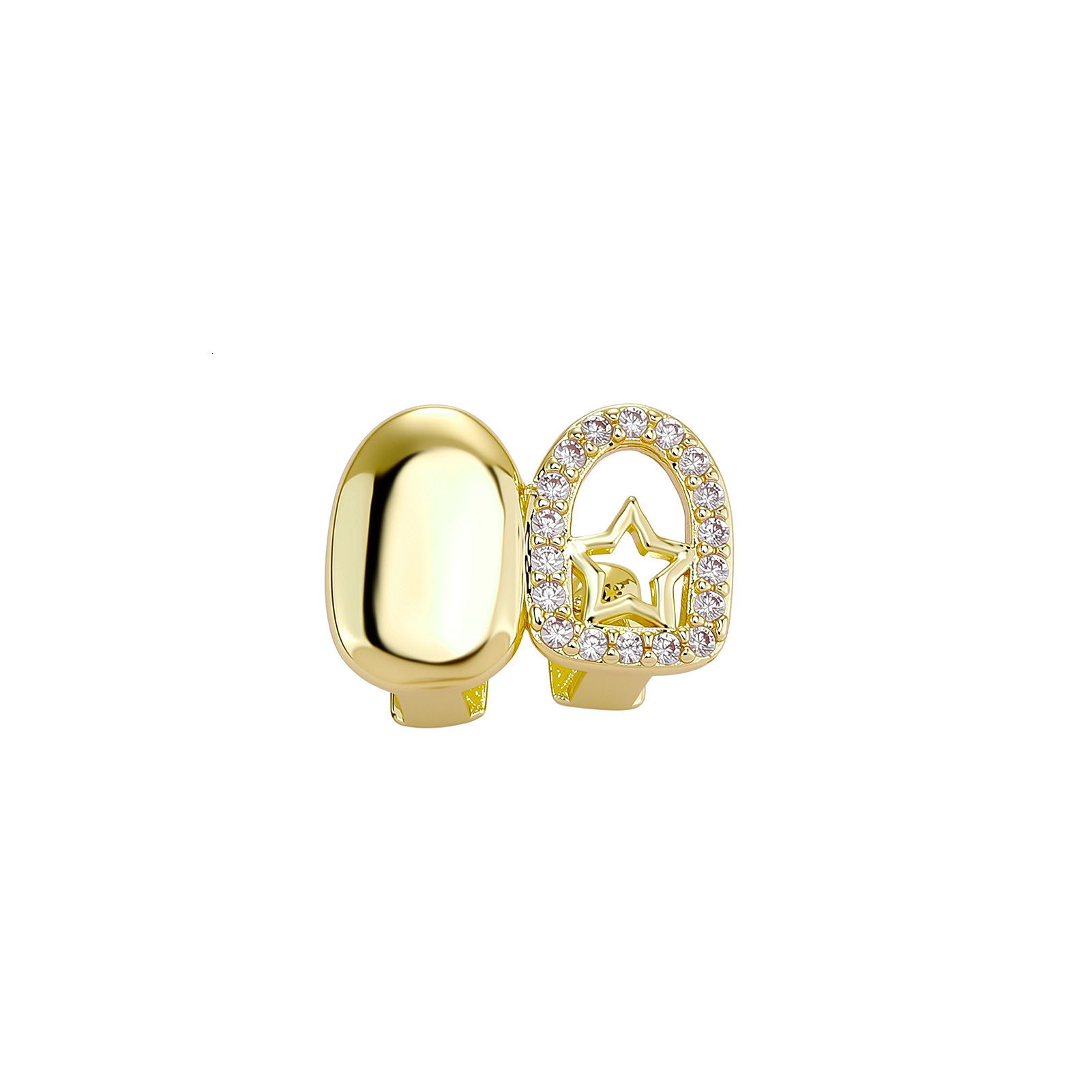Hip-hop trend custom diamond-encrusted 18k jewelry for single teeth. Rock singer's exaggerated Halloween tooth ornaments. Unique and versatile. - view 3