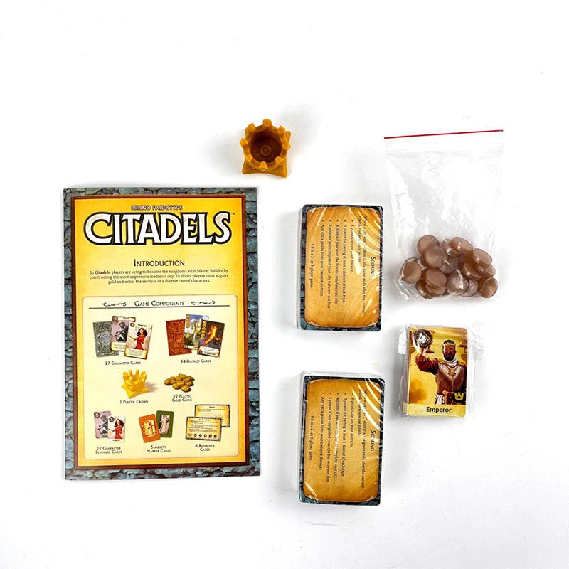 Citadels Revised Edition Clash Medieval City Building Strategy Bluffing Game for 2-8 Players Family and Adult Hybrid 60 Minutes 260508