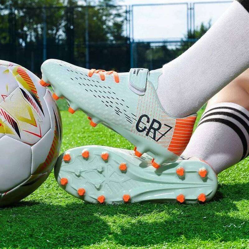 New Hot Children Boots Outdoor Trainers Soccer Shoes for Kids Boys Girls Hook Loop Football Cleats Futsal Sneakers28-39 26H0507