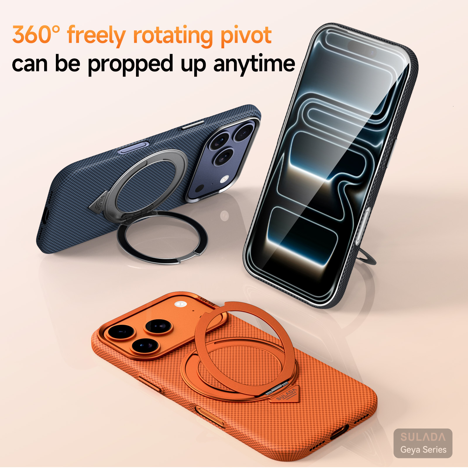 Apple Plaid Magnetic Stand Phone Case SULADA Compatible with iPhone 17 Pro Max Protective Cover PC
