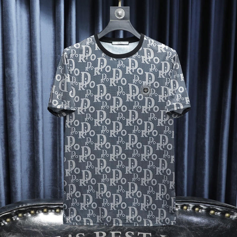2026 Summer New Men's Short Sleeve T-Shirt Round Neck High-End Quality Mercerized Cotton Trendy European Station Factory Direct Sale T