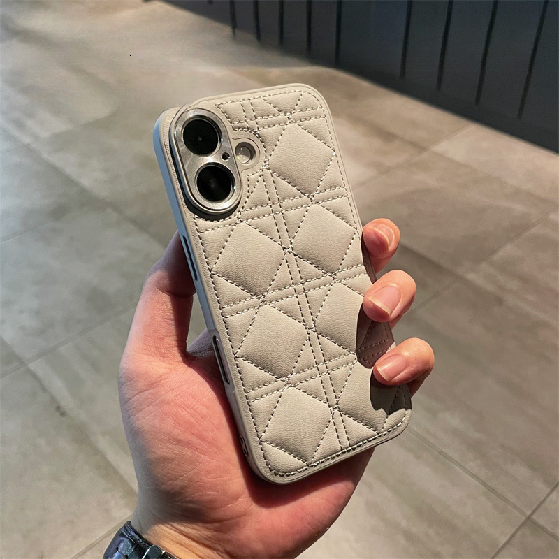 Small suitable 16PROMAX, diamond leather pattern protective case for Apple 15/14PRO