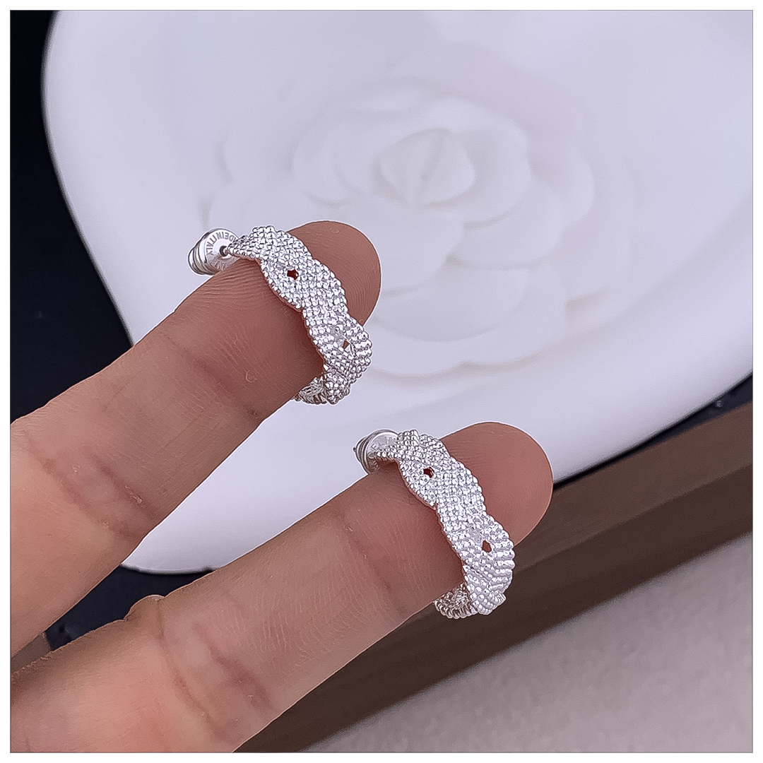 Designer Earrings Designer Earrings Women 18K Gold Plated Earring C Shape Woven Hoop Earrings Luxury Jewlery Designer for Women Elegant Free Shipping 