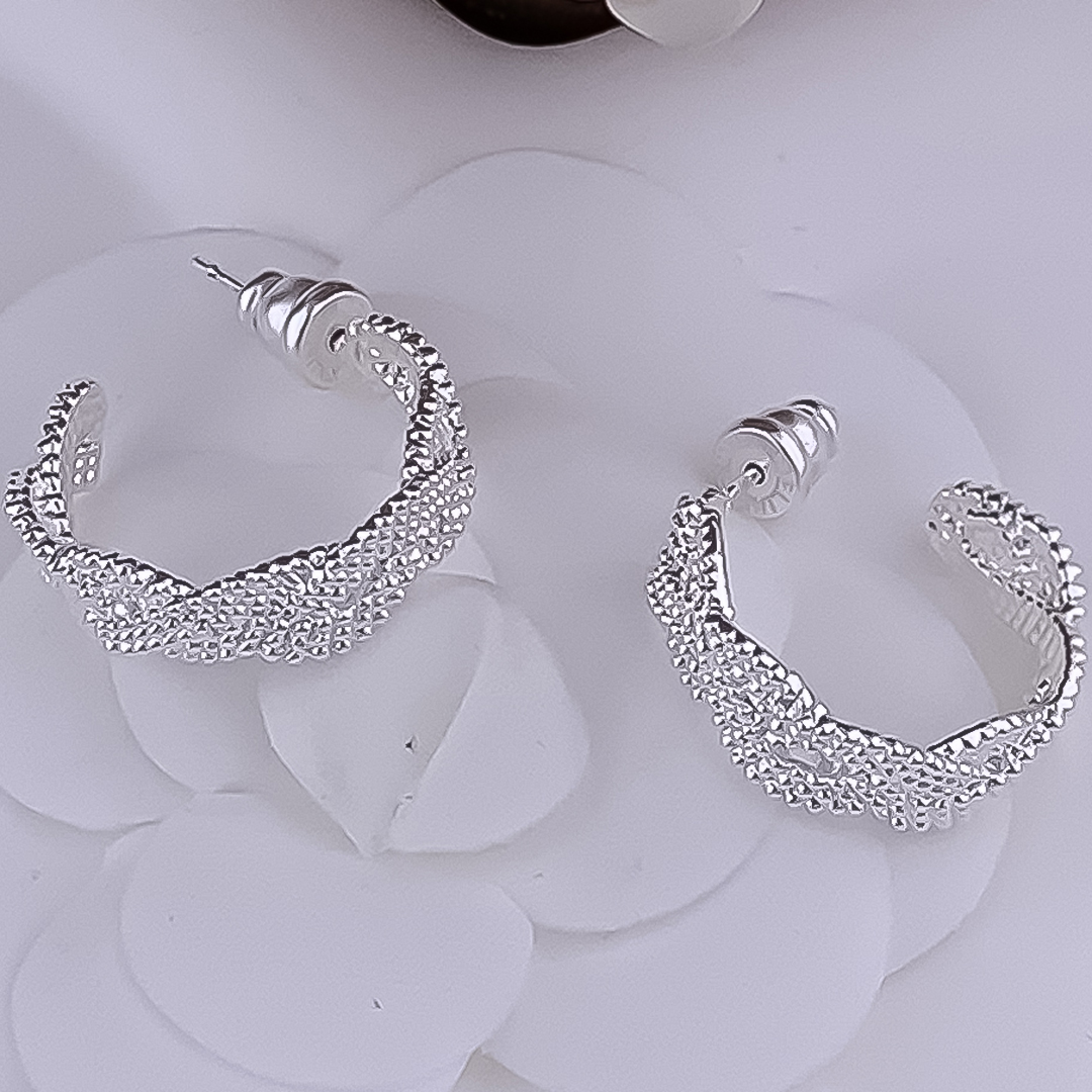 Designer Earrings Designer Earrings Women 18K Gold Plated Earring C Shape Woven Hoop Earrings Luxury Jewlery Designer for Women Elegant Free Shipping 