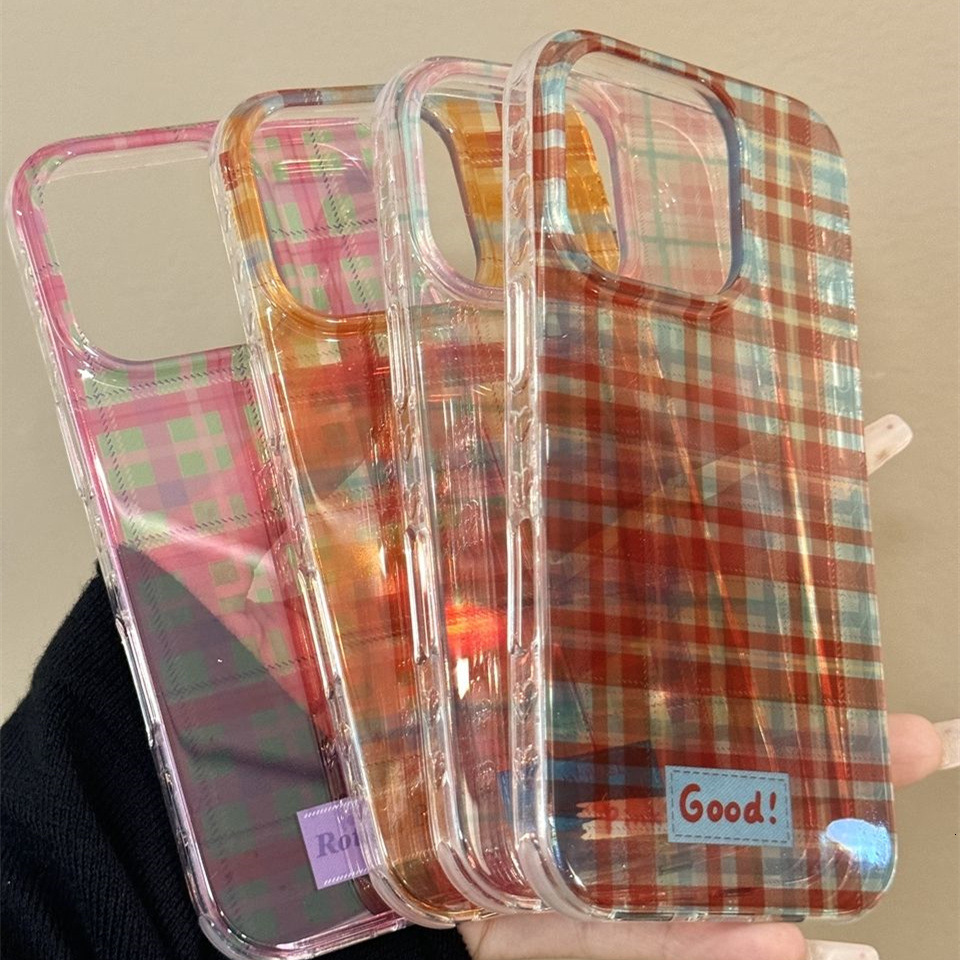 Personalized Retro English Plaid Case iPhone 16 Pro Max, Apple 15 Pro, New 14, Transparent Color for 13