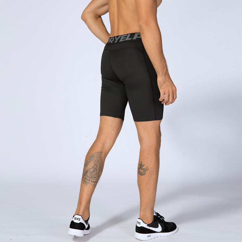 Compression Shorts Men with Pocket Spandex Running Shorts Sport Athletic Workout Performance Underwear 260227