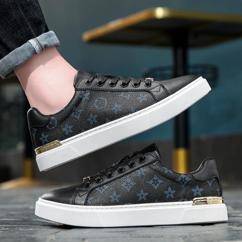 Mens Black Monogram Print Casual Sneakers With Gold Trim