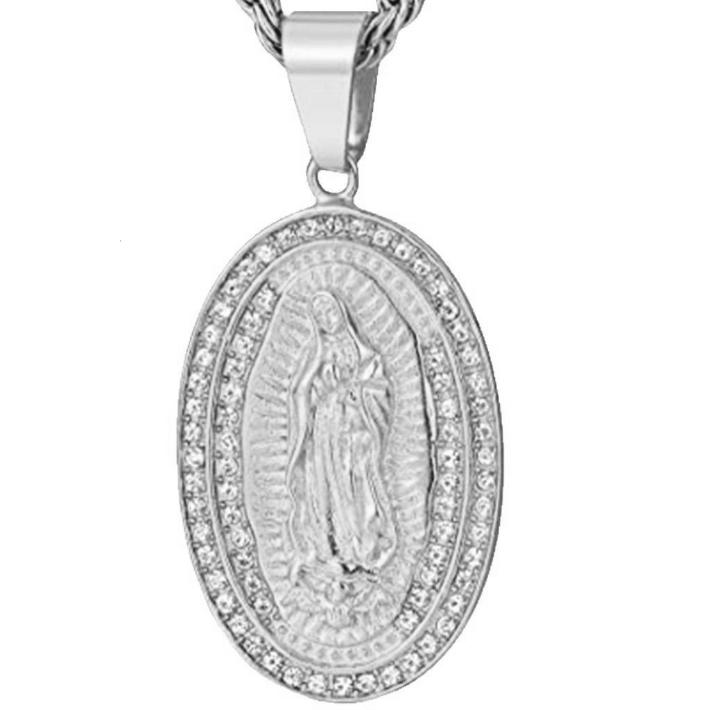 Virgin Mary Necklace 14K Gold Plated Women/Men Christian Jewelry Our Lady of Guadalupe Medal Pendant Mother Mary Necklace 251223