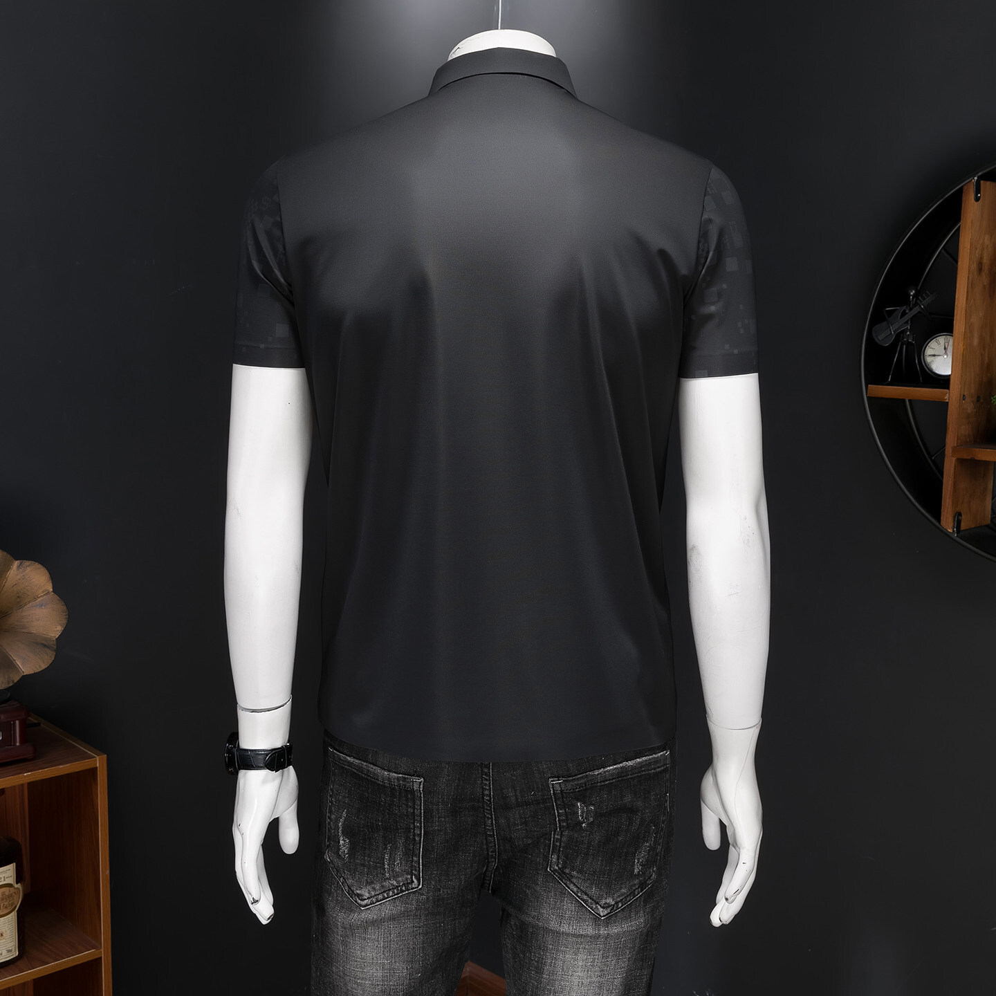 2026 Summer European Collection T-Shirt Embroidered Turn-down Collar Short Sleeve Polo Shirt Men's Clothing Wholesale Bulk Model in Silk Fabric