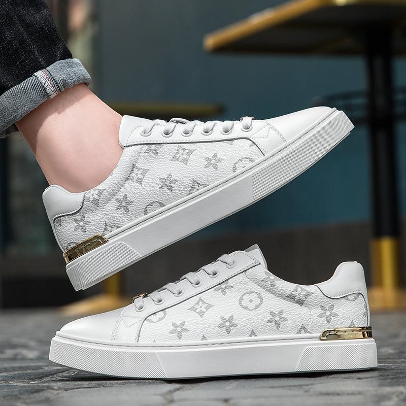 Mens Black Monogram Print Casual Sneakers With Gold Trim