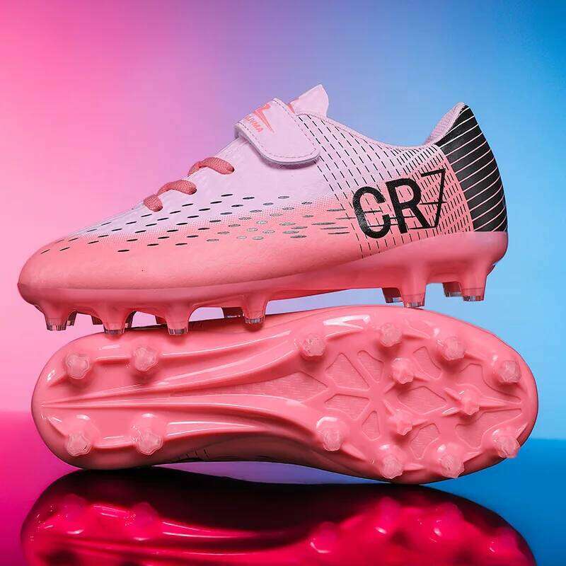 New Hot Children Boots Outdoor Trainers Soccer Shoes for Kids Boys Girls Hook Loop Football Cleats Futsal Sneakers28-39 26H0507