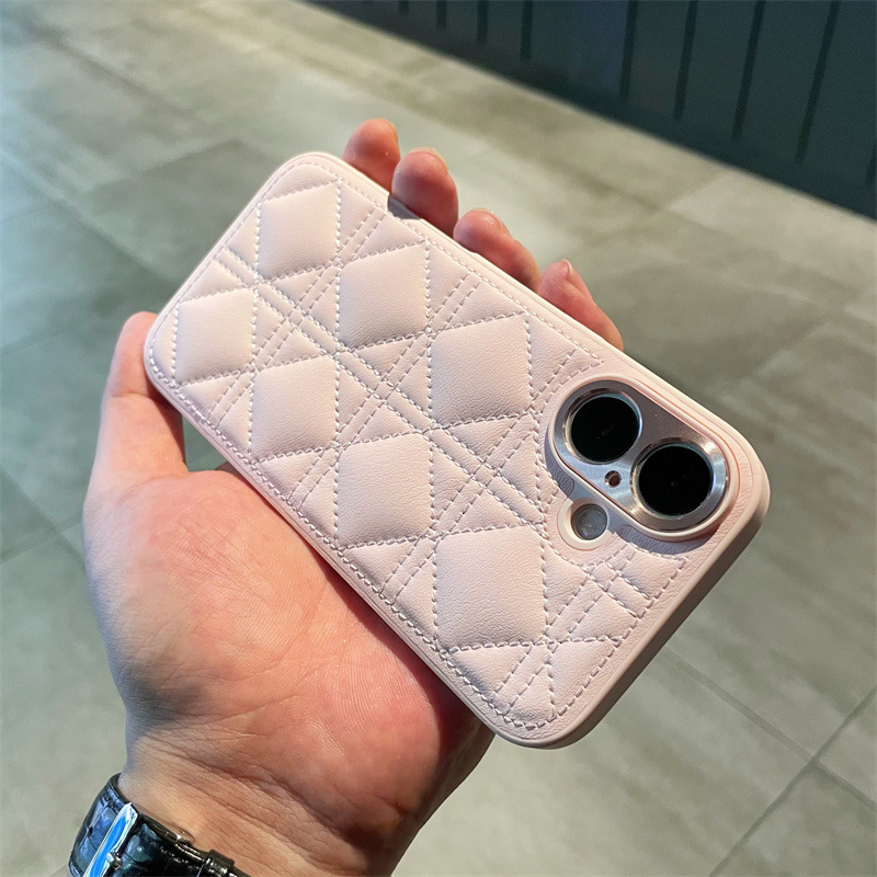 Small suitable 16PROMAX, diamond leather pattern protective case for Apple 15/14PRO