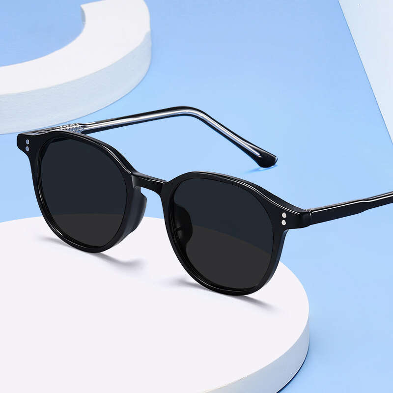 New European and American Polarized Men Insert Fashion Round Frame Sunglasses for Women High-End