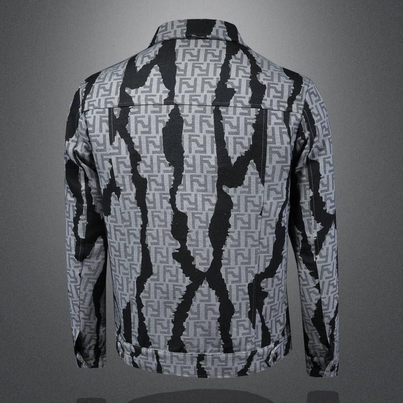 2026 Spring New Turn-Down Collar Coat Jacquard Jacket European Station Hot-Selling Big Brand Men's Fashion Trend