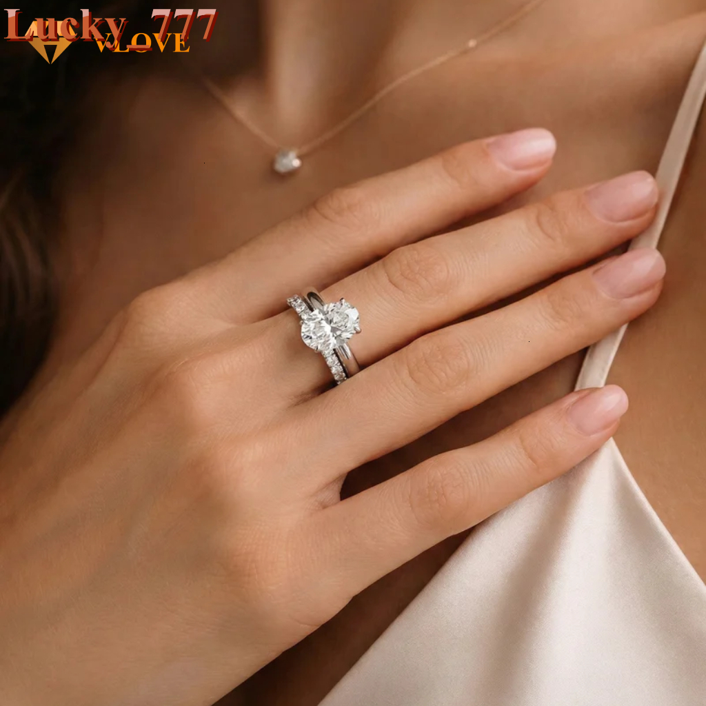 IGI GIA Certified Oval Lab Grown Diamond Engagement Ring Yellow Gold 3ct 4ct 585 Solid Gold Jewelry 14k Real Rings Bridal Sets