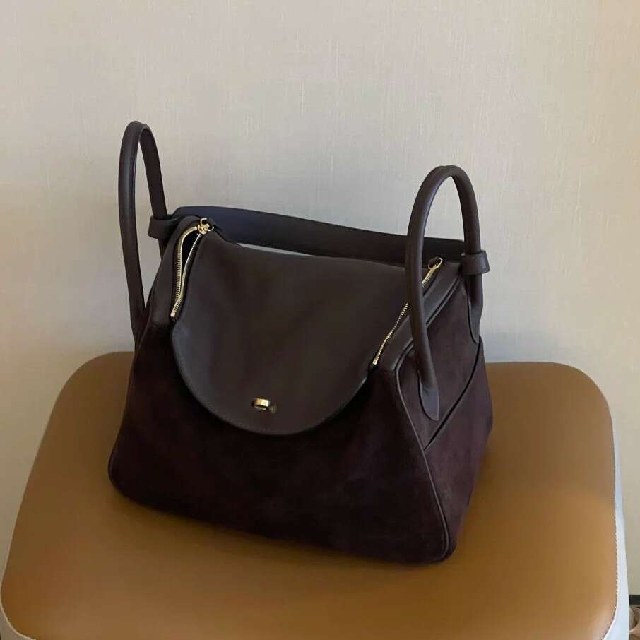 Lindy Genuine Women S Suede Pillow Frosted Leather Doctor Single Shoulder Handbag Crossbody Versatile Bag SENYY