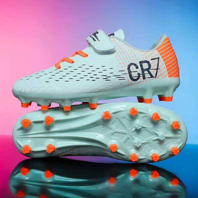 New Hot Children Boots Outdoor Trainers Soccer Shoes for Kids Boys Girls Hook Loop Football Cleats Futsal Sneakers28-39 26H0507
