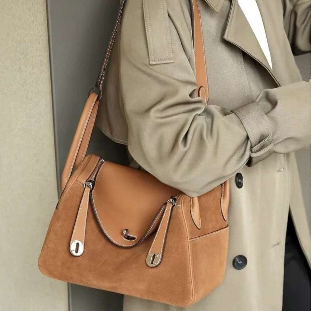 Lindy Genuine Women S Suede Pillow Frosted Leather Doctor Single Shoulder Handbag Crossbody Versatile Bag SENYY