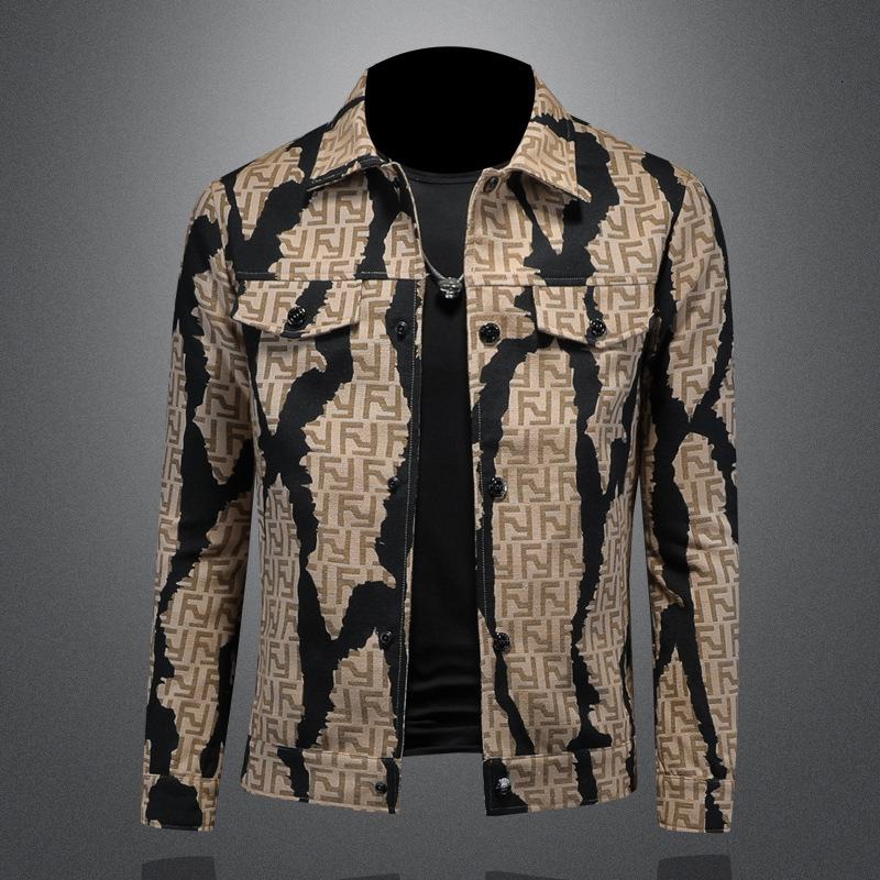 2026 Spring New Turn-Down Collar Coat Jacquard Jacket European Station Hot-Selling Big Brand Men's Fashion Trend