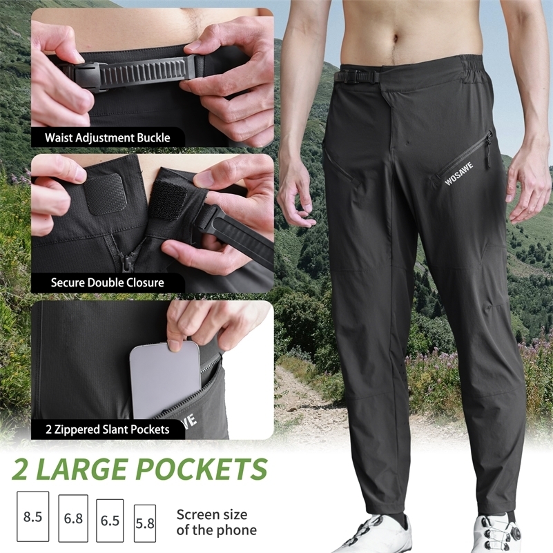 WOSAWE Cycling Pants Spring Summer Quick Drying Sports Pants Women Mens Pants MTB Road Bike Pants Breathable Bicycle Trousers 260429
