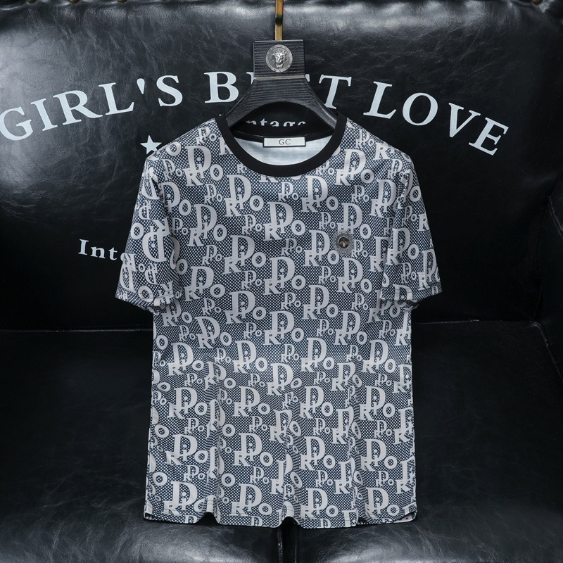 2026 Summer New Men's Short Sleeve T-Shirt Round Neck High-End Quality Mercerized Cotton Trendy European Station Factory Direct Sale T