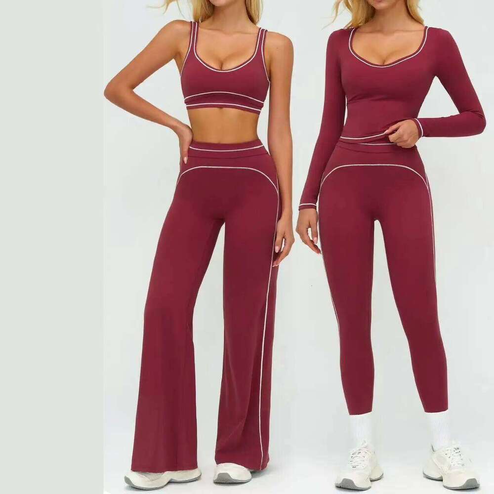 2PCS Set Fitness Tracksuits Gym Workout Athletic Wear Women Yoga Suit Sexy Sports Bra High Waist Leggings Sportswear 26L0508