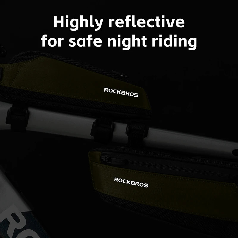 ROCKBROS Bike Bag Portable Bike Top Tube Frame Bag Nylon MTB Road Phone Tool Bag Reflective Ultralight Bicycle Pannier Accessory 260508