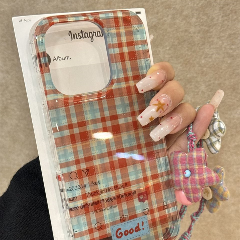 Personalized Retro English Plaid Case iPhone 16 Pro Max, Apple 15 Pro, New 14, Transparent Color for 13
