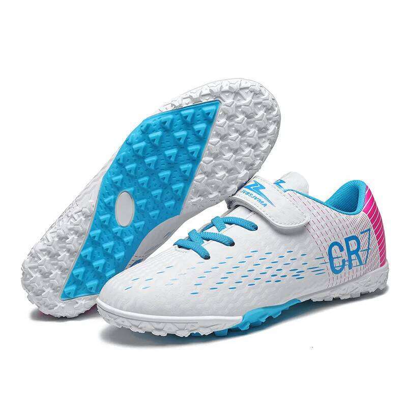 New Hot Children Boots Outdoor Trainers Soccer Shoes for Kids Boys Girls Hook Loop Football Cleats Futsal Sneakers28-39 26H0507