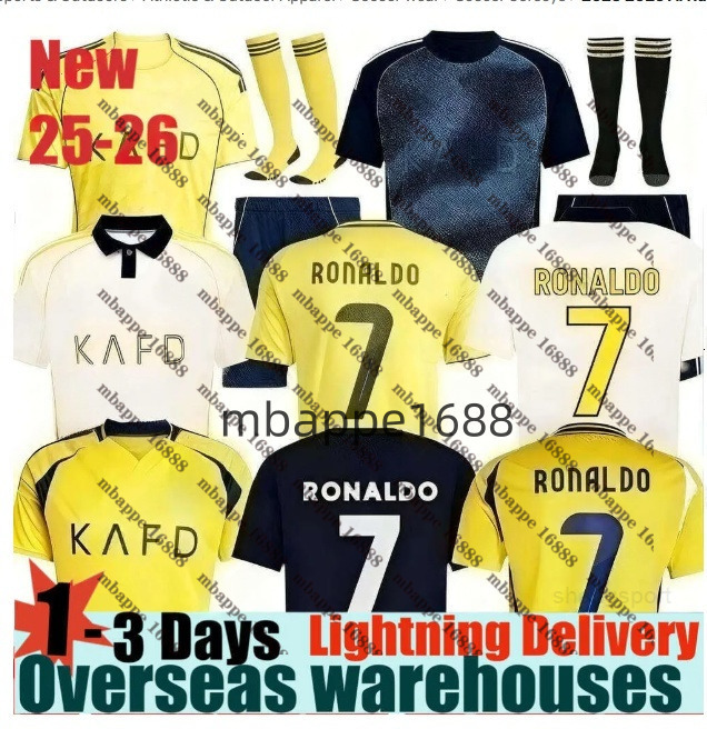 2026 27 Al Nassr FC soccer Jerseys Ronaldo Kids Kit 2025 26 Home yellow CR7 boys Football shiirt T Al-Nassr away MARTINEZ GHAREEB soccer Jerseys
