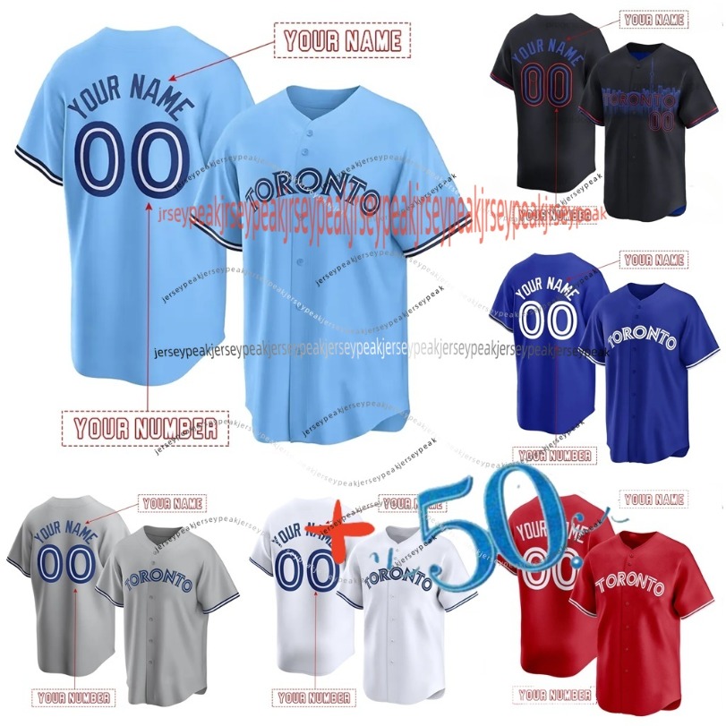 Torontos 2026 50th Anniversary Blue Baseball Jasy jersey Je Carter 27 Vladimir Guerrer Jr. Kazuma Okamoto 4 Gerge Springer 30 Kirk 39 Trey Yesavage 22