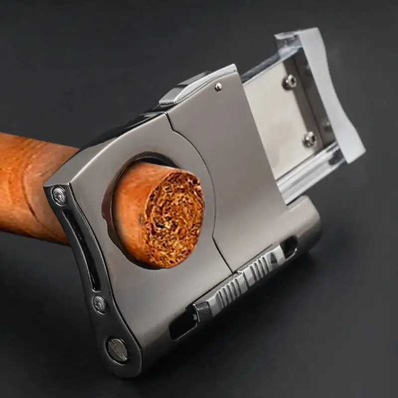 Multi-functional Cigar Cutter Guillotine With 6mm 8mm Cigar Punch Puncher Stainless Steel Cigar Smoking Accessories Gift For MenT260508