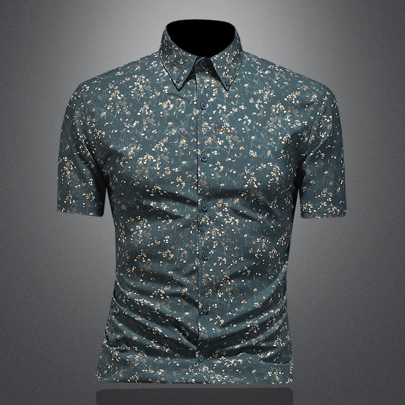 2026 New Short-Sleeve Youthful Plus Size Slim Fit Shirt, European Fashion Men's Clothing, Direct Sale from Manufacturer, Trendy