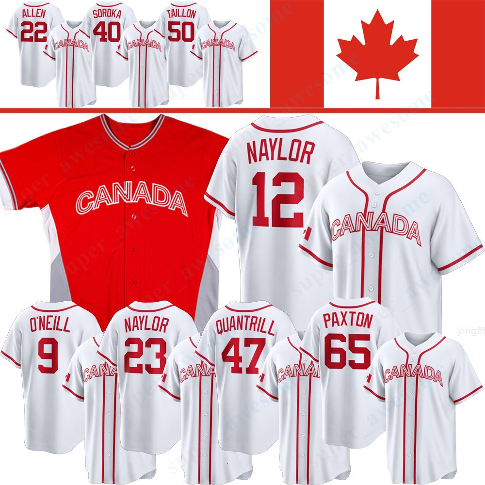 2026 Team Canada Baseball Jersey Josh Naylor Tyler ONeill Bo Naylor Jameson Taillon Michael Soroka James Paxton Logan Allen Freddie Freeman Larry Walk