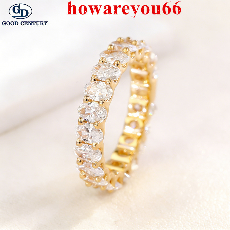 Good Century Infinity Thin Band Oval Cut Lab Grown Diamond Bridal Fashion Ring for Men or Women 18K Gold Wedding Fine Jewelry