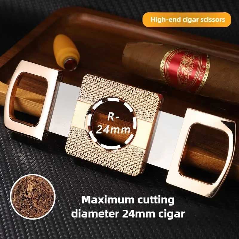 Stainless Steel Gold Cigar Cutter Sharp Portable Scissors Blade Cigar Guillotine Pocket Cutting Knife Cigar Accessory Man GiftT260508