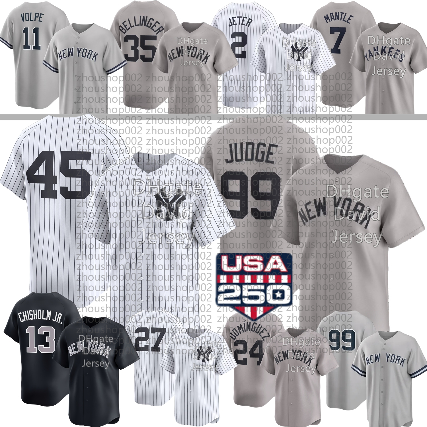 NY YankeesS Baseball Jersey Aaron Judge Jasson Dominguez Gerrit Cole Anthony Volpe Max Fried Derek Jeter Paul Goldschmidt Chisholm Jr Ruth Mantle Stan
