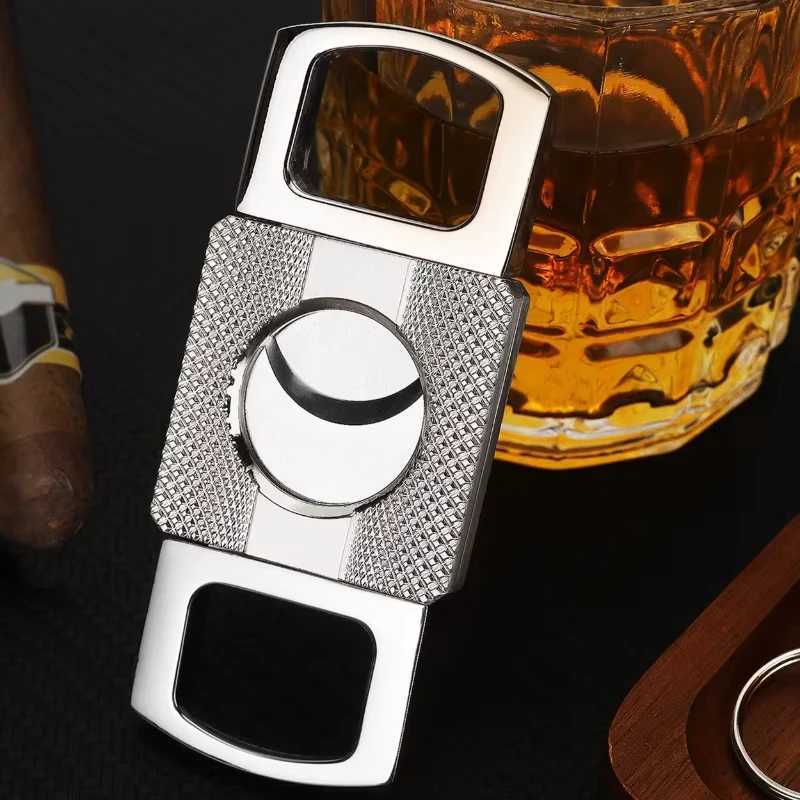 Stainless Steel Gold Cigar Cutter Sharp Portable Scissors Blade Cigar Guillotine Pocket Cutting Knife Cigar Accessory Man GiftT260508