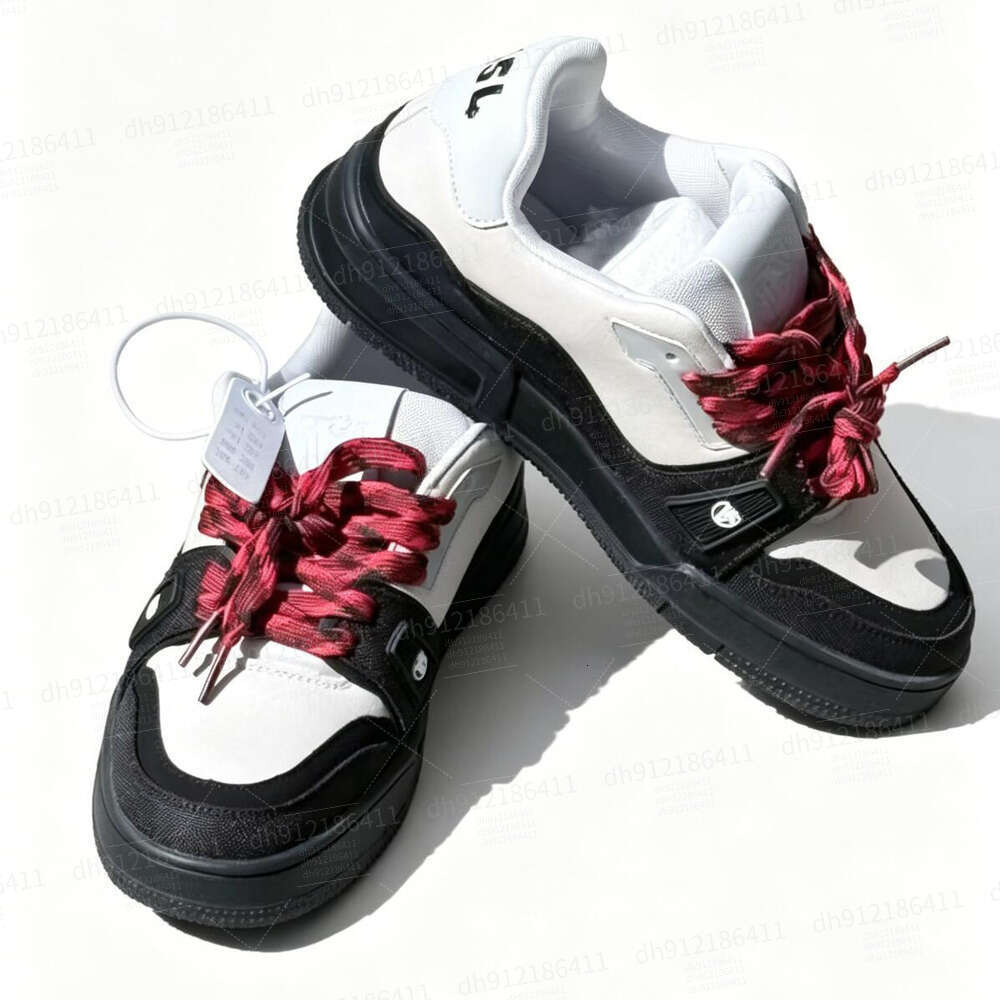 VUTITDN Retro Black & White Casual Sneakers with Red Accents, Sporty Low-Top Shoes for Everyday Style dh912186411
