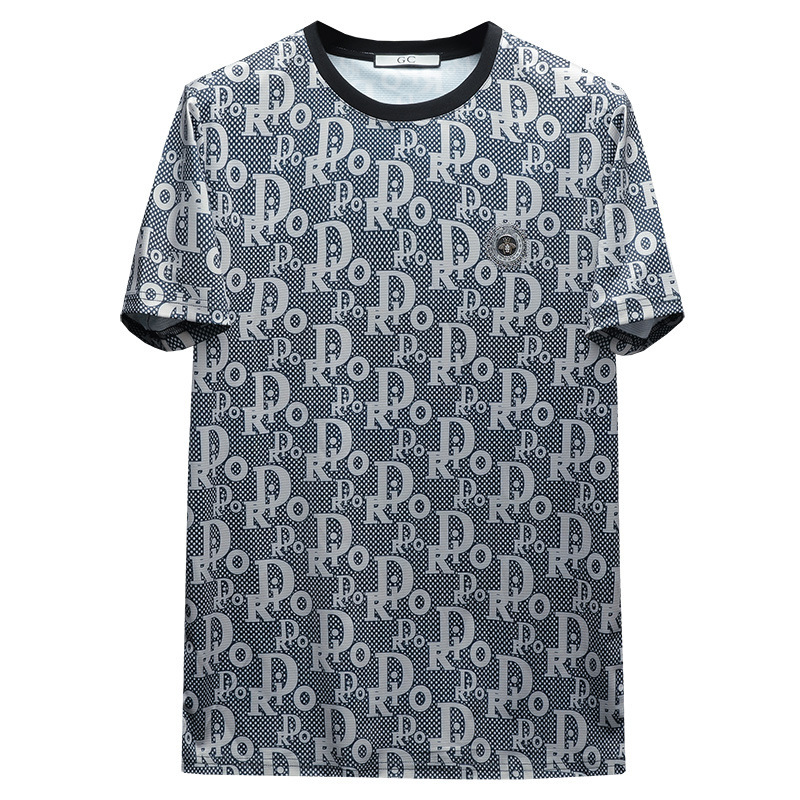 2026 Summer New Men's Short Sleeve T-Shirt Round Neck High-End Quality Mercerized Cotton Trendy European Station Factory Direct Sale T