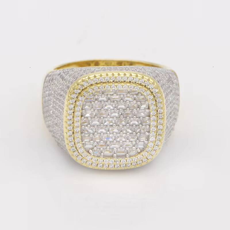 Custom Bulk Wholesale Jewelry 925 Sterling Silver VVS Baguette Moissanite Diamond Iced Out Hip Championship Ring for Man - view 3