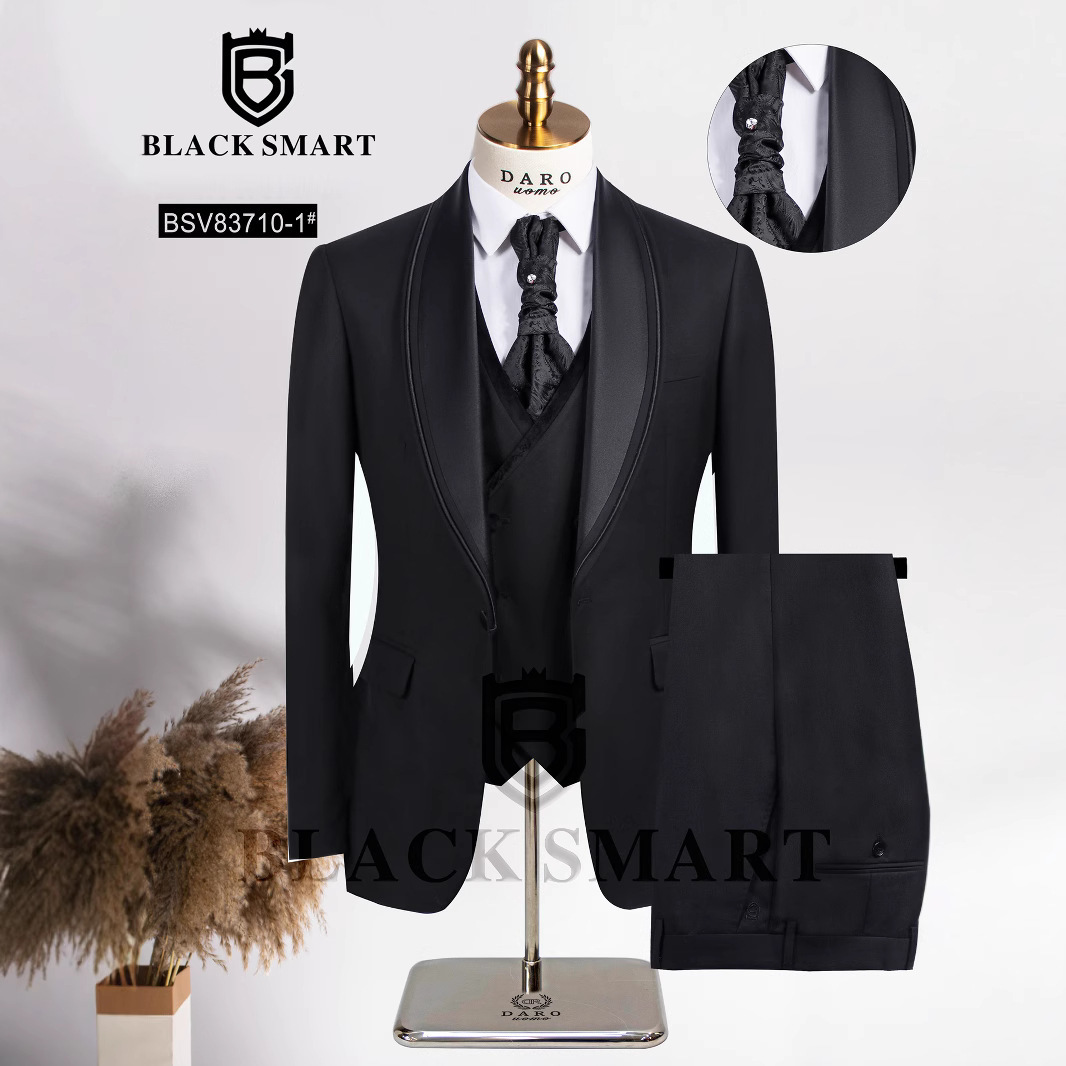 Black Pattern Mens Suit 2-piece Wedding Groom Tuxedo Premium Tailor-made Suit for Male XS-5XL Blazer Pants 251105