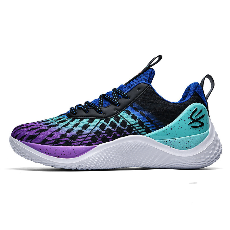 Shock Absorbing Mens White Teal Breathable Mesh Basketball Shoes Anti Slip Athletic Sneakers - view 6