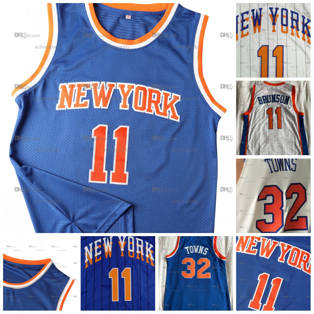 IN STOCK Mens #1 Jalen Brunson Basketball Jersey 32 Karl-Anthony Towns Ewing Embroidered Sports Stitched Nmae Number Embroidered Lettering Breathable 