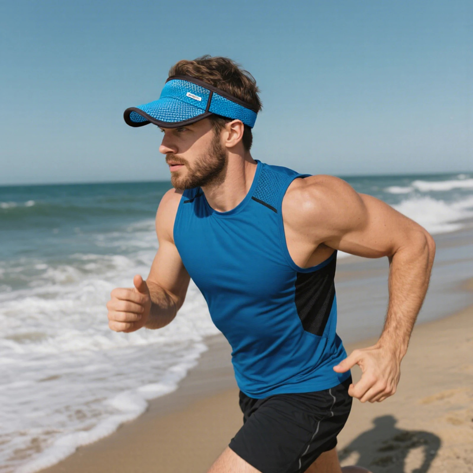 Breathable Mesh Sun Visor for Men Women - Quick Dry Sports Empty Top Hat for Running Golf Tennis 260508