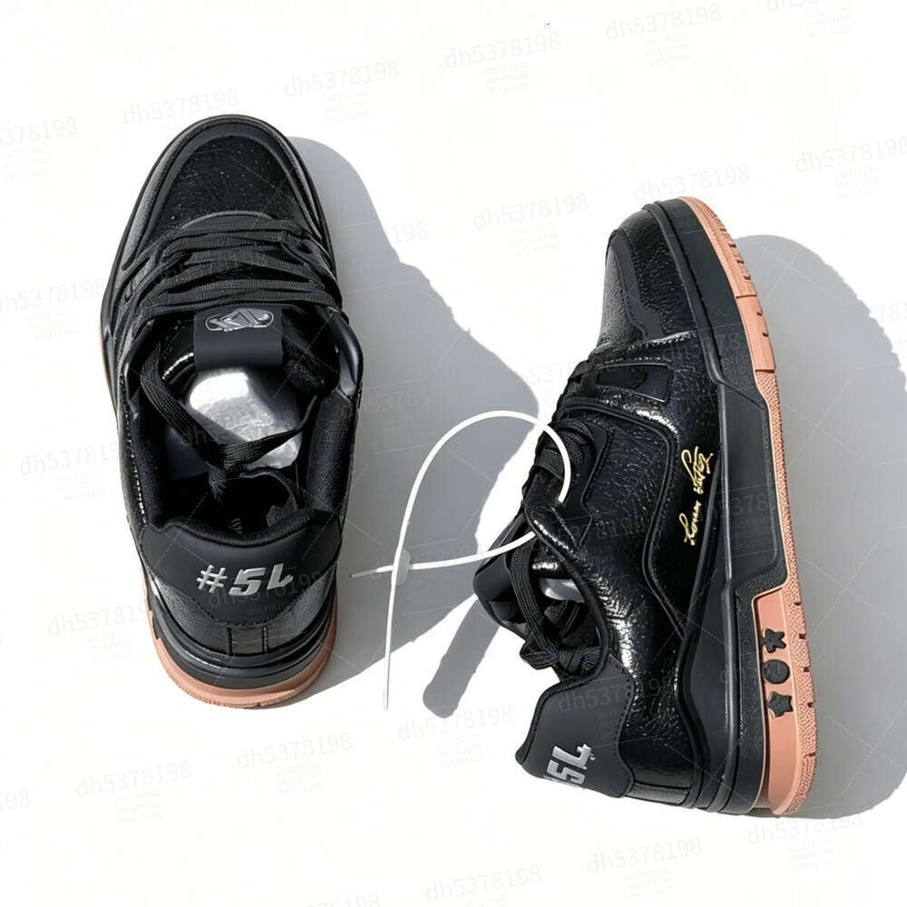 VUTITDN Retro Black & Gum Sole Sneakers, Comfortable Glossy Casual Shoes for All-Day Wear dh119255.