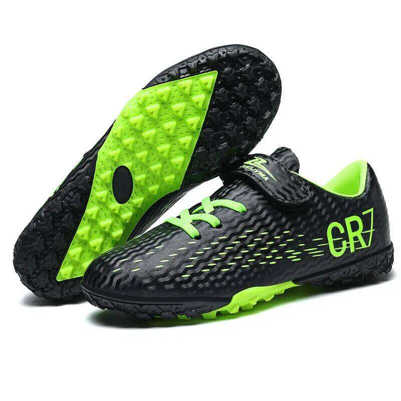 New Hot Children Boots Outdoor Trainers Soccer Shoes for Kids Boys Girls Hook Loop Football Cleats Futsal Sneakers28-39 26H0507